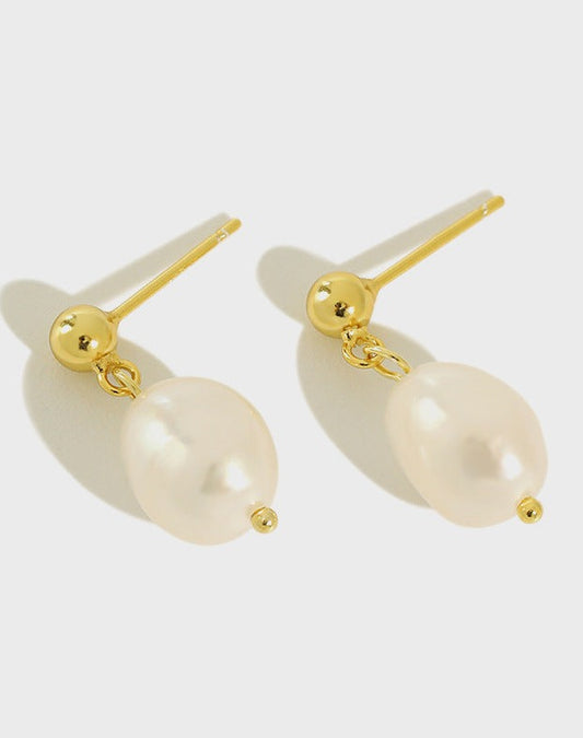 Elegant Oval Pearls Dangling Earrings